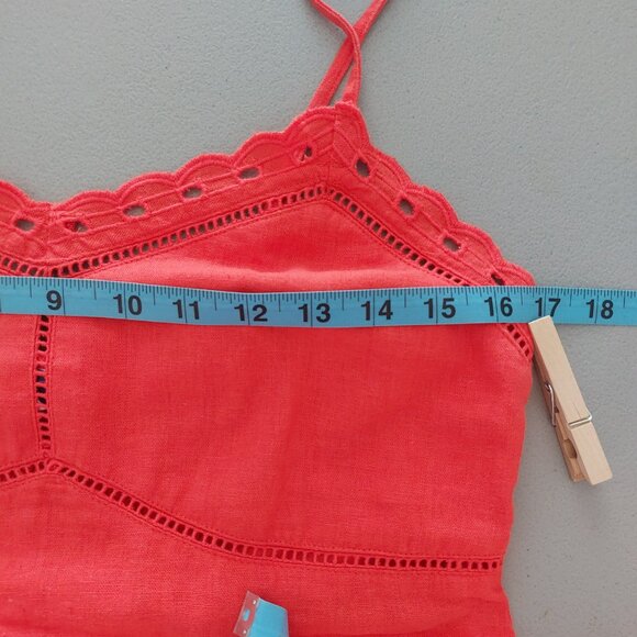 OLD NAVY Orange Dress Small Cami Top Midi Length Crochet Trim A Line Fall Season - Picture 15 of 15